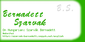 bernadett szarvak business card