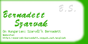 bernadett szarvak business card